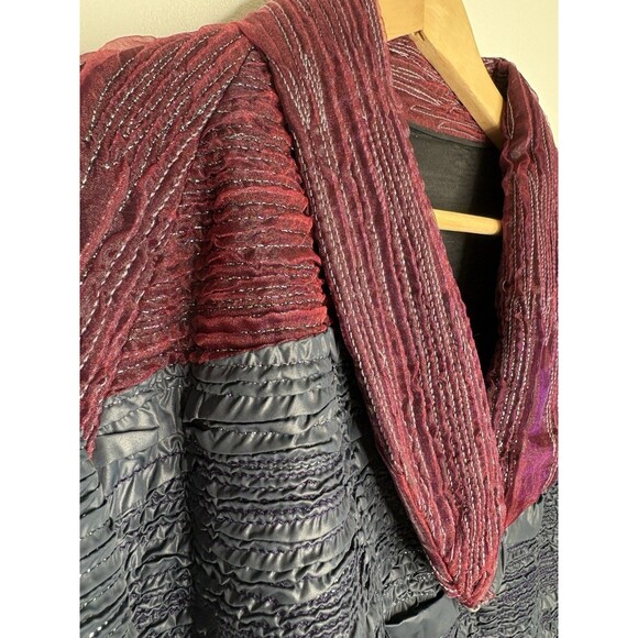 Shamask NWOT Silk Velvet Brocade Metallic Evening Lux Jacket Eskandar 3 XL 16 18 - Picture 5 of 8